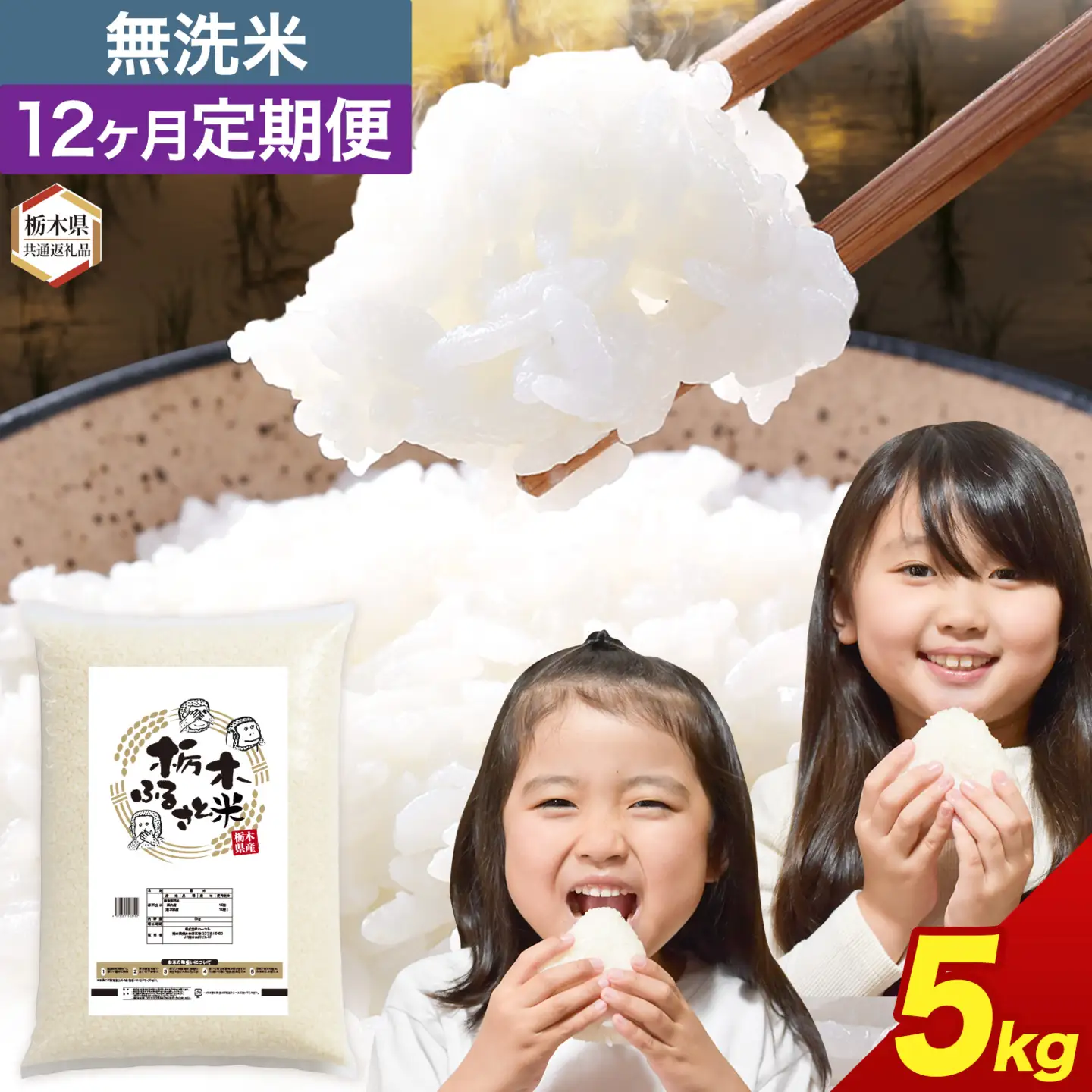 【12ヶ月定期便】栃木 ふるさと米 無洗米 5kg《お申込み翌月から出荷》おこめ【栃木県共通返礼品】