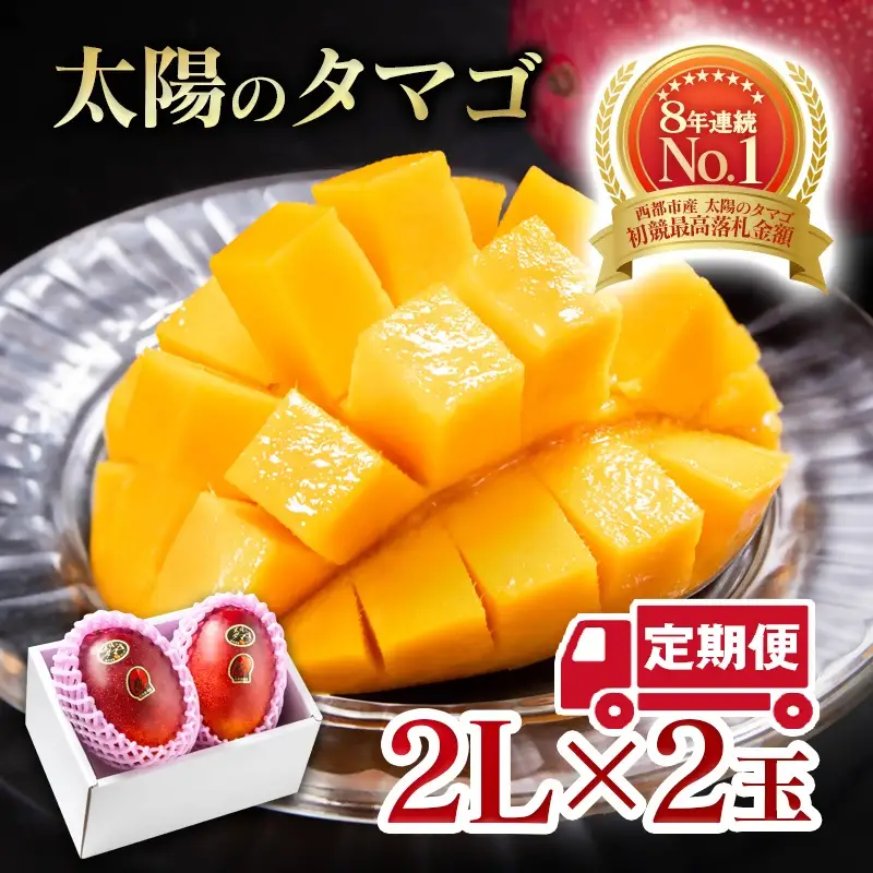 【２カ月定期便】先行予約　最高級ブランド『太陽のタマゴ』2L×2個×２回【糖度15度以上】宮崎県西都市産完熟マンゴー＜68-4b＞宮崎マンゴー 果物 フルーツ 甘い