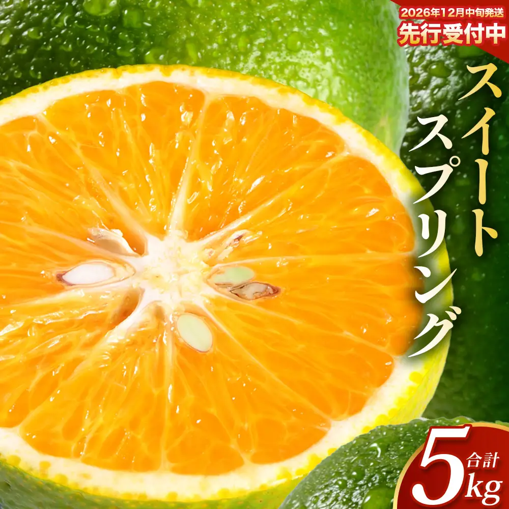 【先行予約・数量限定】鹿児島県南大隅町産 スイートスプリング（M~L玉） 約5kg 【2026年12月中旬以降順次発送】 SK-10 | 柑橘 フルーツ 国産 果物 みかん 期間限定 数量限定 産地直送 もぎたて 新鮮 果汁 たっぷり ミカン スイートスプリング 5kg 南大隅町 鹿児島県 島子農園