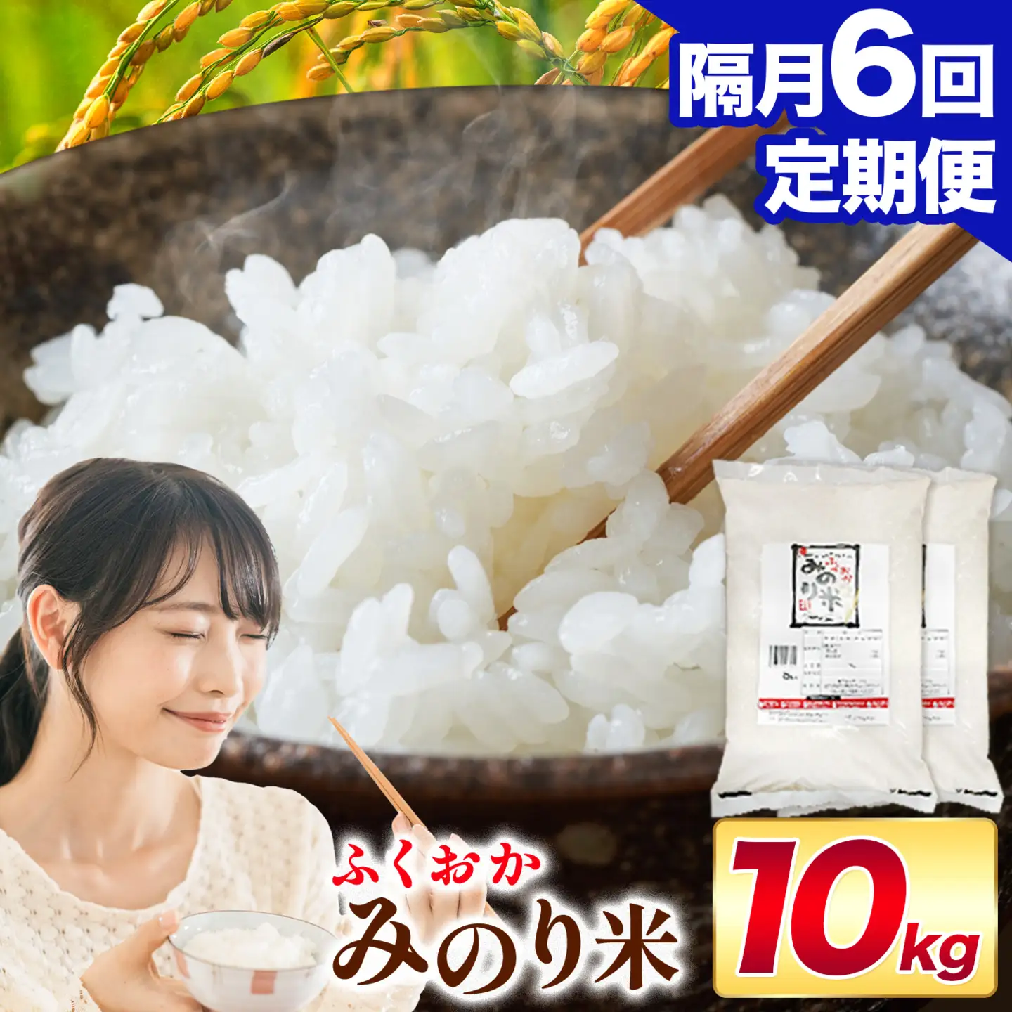 【隔月6回定期便】 ふくおかみのり米 10kg 白米 《お申込み翌月から出荷》 お米 ごはん ご飯 rice kome