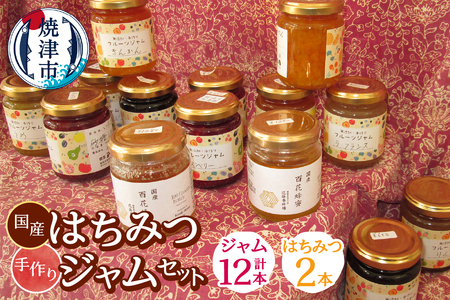 国産はちみつ2本と手作りジャム12本セット (a30-309)