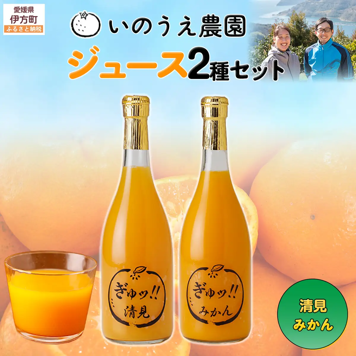 いのうえ農園 ジュース2種セット（清見/みかん）※離島への配送不可 IKTAI019