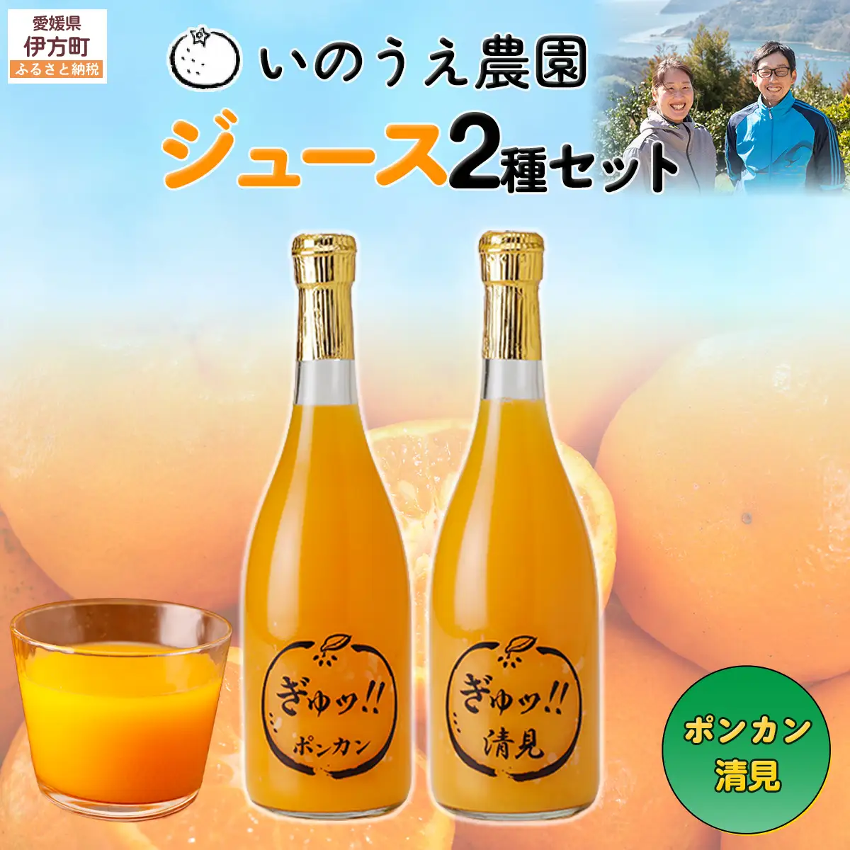 いのうえ農園 ジュース2種セット（ポンカン/清見）※離島への配送不可 IKTAI021