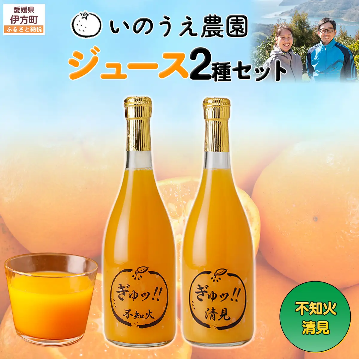 いのうえ農園 ジュース2種セット（不知火/清見）※離島への配送不可 IKTAI022