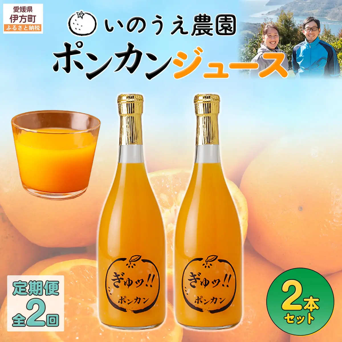 【定期便】いのうえ農園 ポンカンジュース2本セット 全2回※離島への配送不可 IKTAI023
