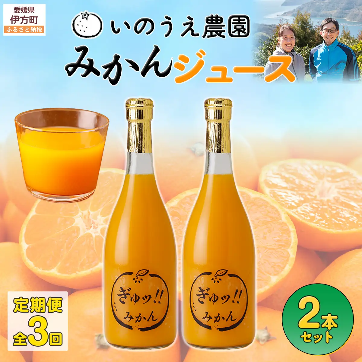 【定期便】いのうえ農園 みかんジュース2本セット 全3回※離島への配送不可 IKTAI026