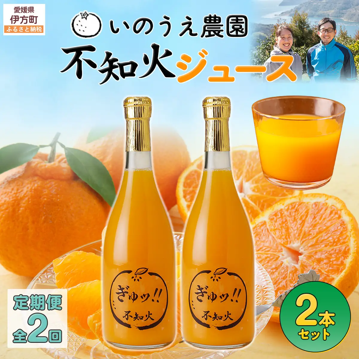 【定期便】いのうえ農園 不知火ジュース2本セット 全2回※離島への配送不可 IKTAI027