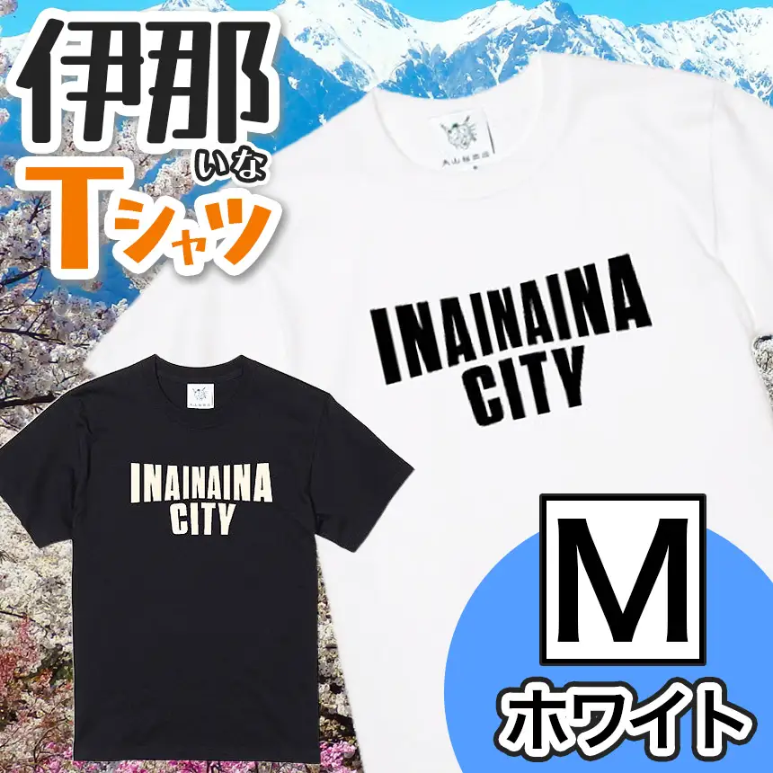 INA CITY Tシャツ ホワイトMサイズ | アパレル 服 洋服 Tシャツ ロゴT シャツ 伊那デザイン シンプルT ホワイト ブラック ご当地T ローカルブランド カジュアル 伊那市 ふるさと納税