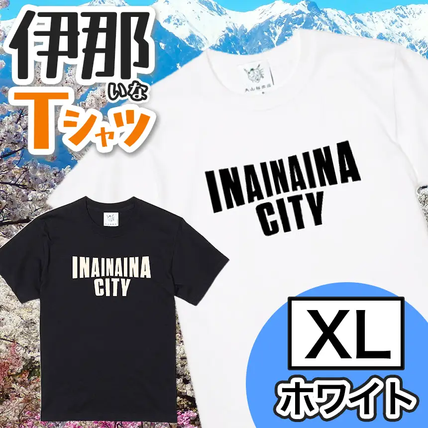 INA CITY Tシャツ ホワイトXLサイズ | アパレル 服 洋服 Tシャツ ロゴT シャツ 伊那デザイン シンプルT ホワイト ブラック ご当地T ローカルブランド カジュアル 伊那市 ふるさと納税