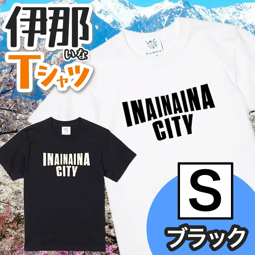 INA CITY Tシャツ ブラックSサイズ | アパレル 服 洋服 Tシャツ ロゴT シャツ 伊那デザイン シンプルT ホワイト ブラック ご当地T ローカルブランド カジュアル 伊那市 ふるさと納税