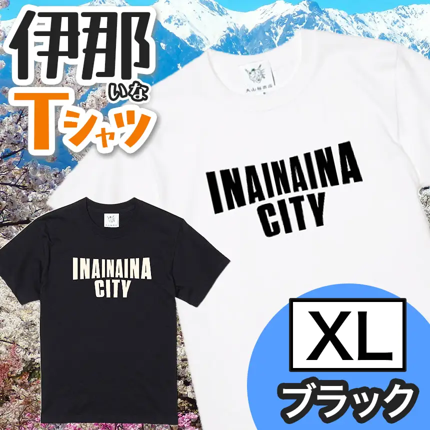 INA CITY Tシャツ ブラックXLサイズ | アパレル 服 洋服 Tシャツ ロゴT シャツ 伊那デザイン シンプルT ホワイト ブラック ご当地T ローカルブランド カジュアル 伊那市 ふるさと納税