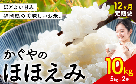 【12ヶ月定期便】米 かぐやのほほえみ 10kg 白米 《お申込み翌月から出荷》 福岡県 小竹町 お米 ブレンド米 国産