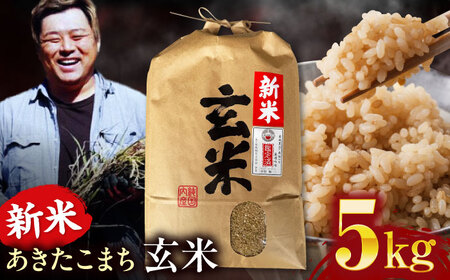 【玄米】あきたこまち 5kg【令和7年産】愛媛県大洲市/稲工房案山子 [AGAV023]