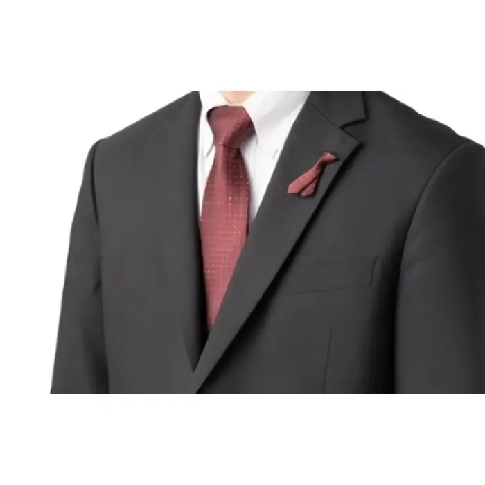 シルク100%のネクタイ＆「ｐ-Ｔｉｅ」（ネクタイ型ピンバッジ）セット（レッド）| ネクタイ 父の日