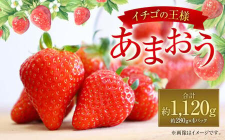 福岡県産 あまおう 約280g×4パック 合計1120g 果物 くだもの フルーツ 苺 いちご イチゴ ストロベリー デザート 福岡県 太宰府市【2027年1月上旬～4月上旬発送予定】