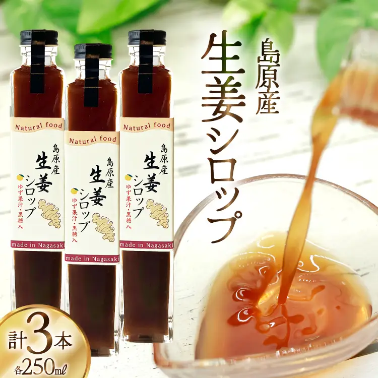 AJ309 生姜シロップ 瓶 250ml 3本