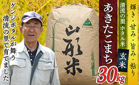 令和8年産【玄米】最上町産 ホタル米あきたこまち30kg×1袋