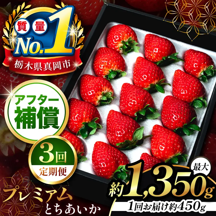 【先行予約受付中！】【定期便3回】とちあいか贈答用 黒箱450g