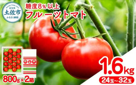 【先行予約】 全国第2位受賞 / 糖度8度以上 高知県土佐市の濃厚フルーツトマト約1.6kg(800g×2箱） /家族みんなで楽しむ高知県土佐市の味〈2027年1月下旬から順次発送〉高知県 土佐市【ファーム輝】 [BQBM004]