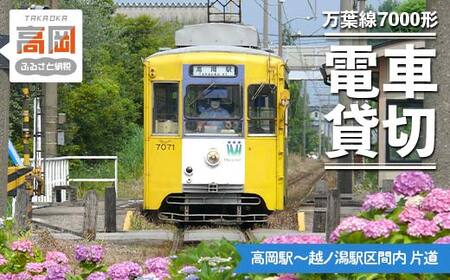 万葉線7000形電車貸切（高岡駅～越ノ潟駅区間内 片道） チケット 体験チケット 乗車券 鉄道乗車券  FAD-0001