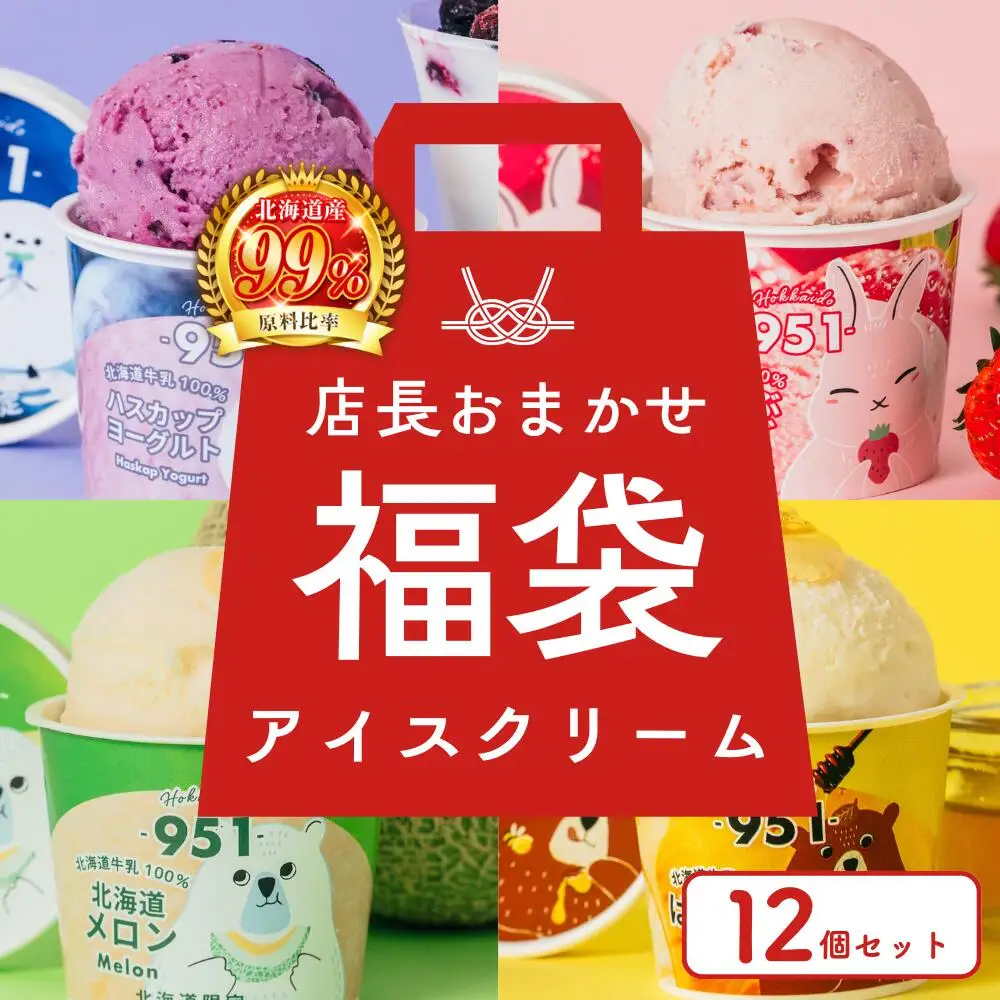 【福袋】951アイスクリーム　12個セット｜スイーツ 北海道 札幌市