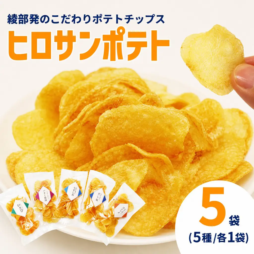 ヒロサンポテト ポテトチップス 5種アソート 5袋