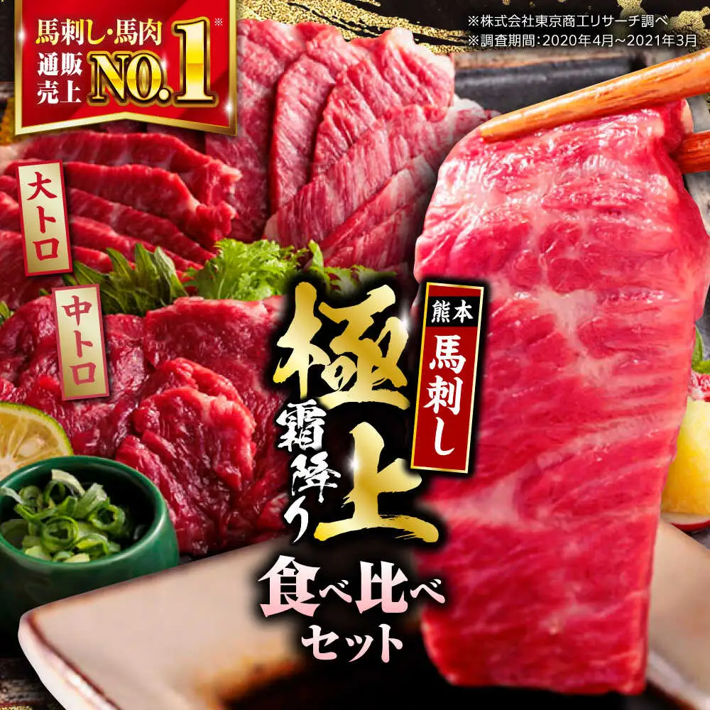 令和8年熊本地震復興支援 国産 霜降り馬刺し2種セット 約500g 馬刺し[AYBP005]