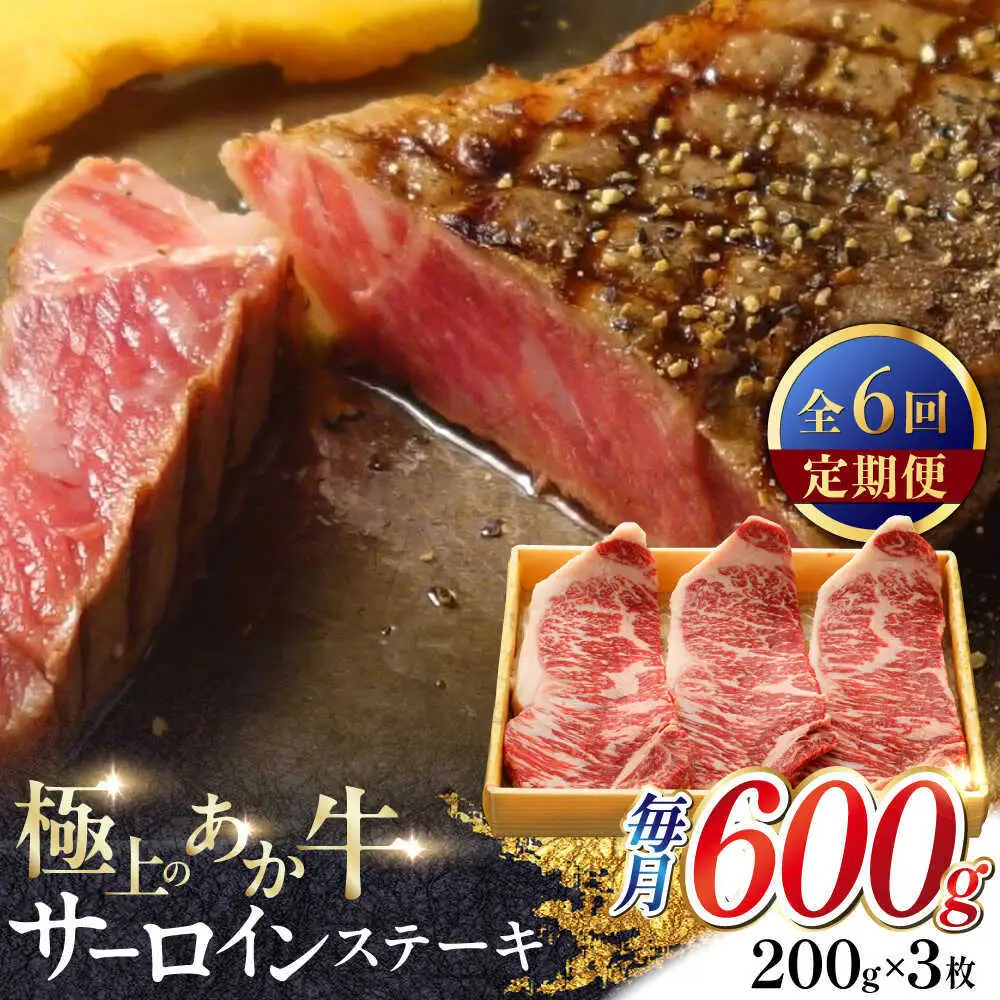 【全6回定期便】あか牛サーロインステーキ 約200g×3枚 あか牛サーロインステーキ[AYCQ061]