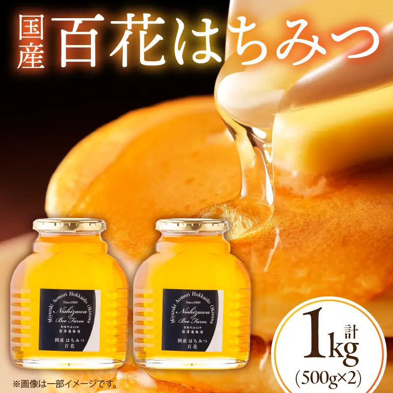 国産百花はちみつ500g×2本 はちみつ 蜂蜜 国産 百花はちみつ 西澤養蜂場