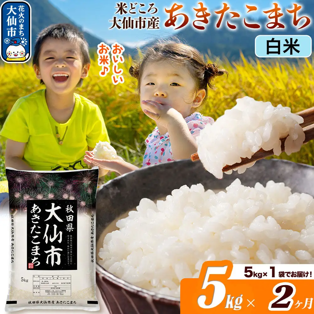 米《定期便2ヶ月》あきたこまち【白米】 米どころ秋田県大仙市産 令和7年産 精米 5kg（5kg×1袋）
