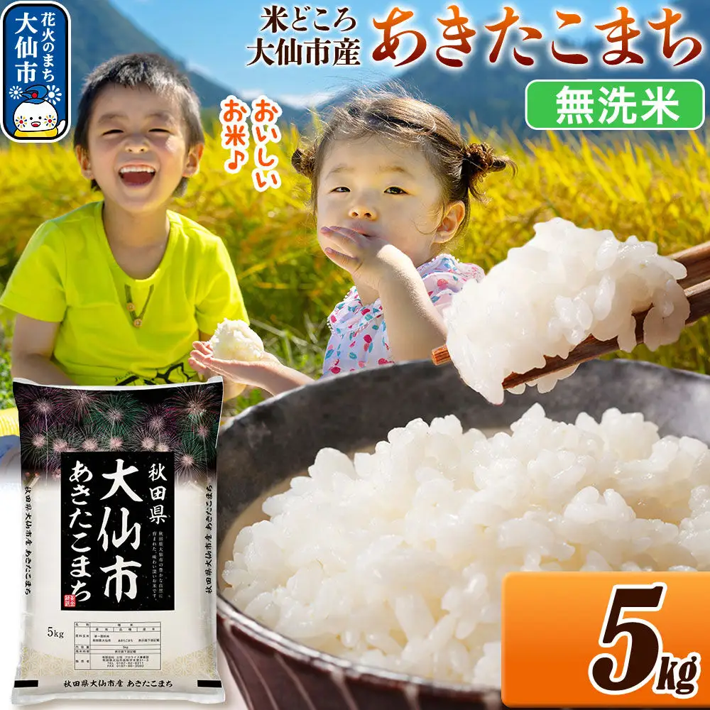 米 あきたこまち【無洗米】米どころ秋田県大仙市産 令和7年産 精米 5kg（5kg×1袋）