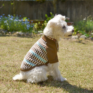 Wants ドッグウェア フライスチェック (BROWN・Sサイズ) | ニット 五泉ニット 犬 ペット 新潟県 五泉市