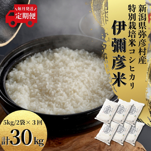 コシヒカリ 令和8年産 新米 先行予約 毎月 定期便 伊彌彦米 10kg(5キロ×2袋) 全3回 | コシヒカリ 特別栽培 新潟県