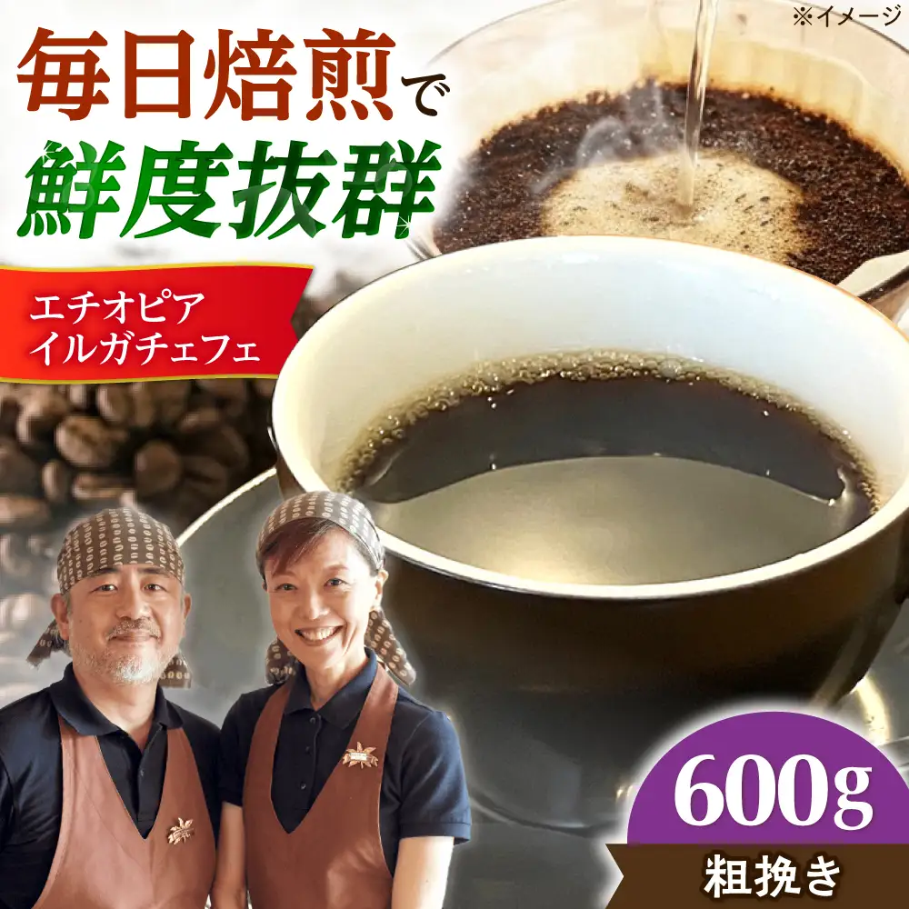 【スピード発送】エチオピア・イルガチェフェ  600g 粗挽き コーヒー 珈琲 豆 粉 コーヒー豆 コーヒー粉 ドリップ ギフト 大阪府高槻市/自家焙煎コーヒー マウンテン[AOEL015-03]