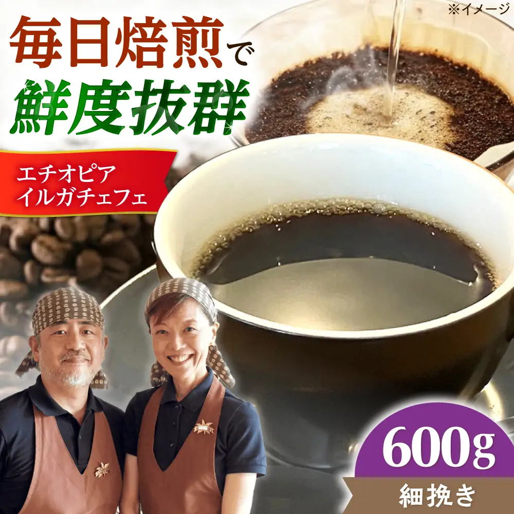 【スピード発送】エチオピア・イルガチェフェ  600g 細挽き コーヒー 珈琲 豆 粉 コーヒー豆 コーヒー粉 ドリップ ギフト 大阪府高槻市/自家焙煎コーヒー マウンテン[AOEL015-04]