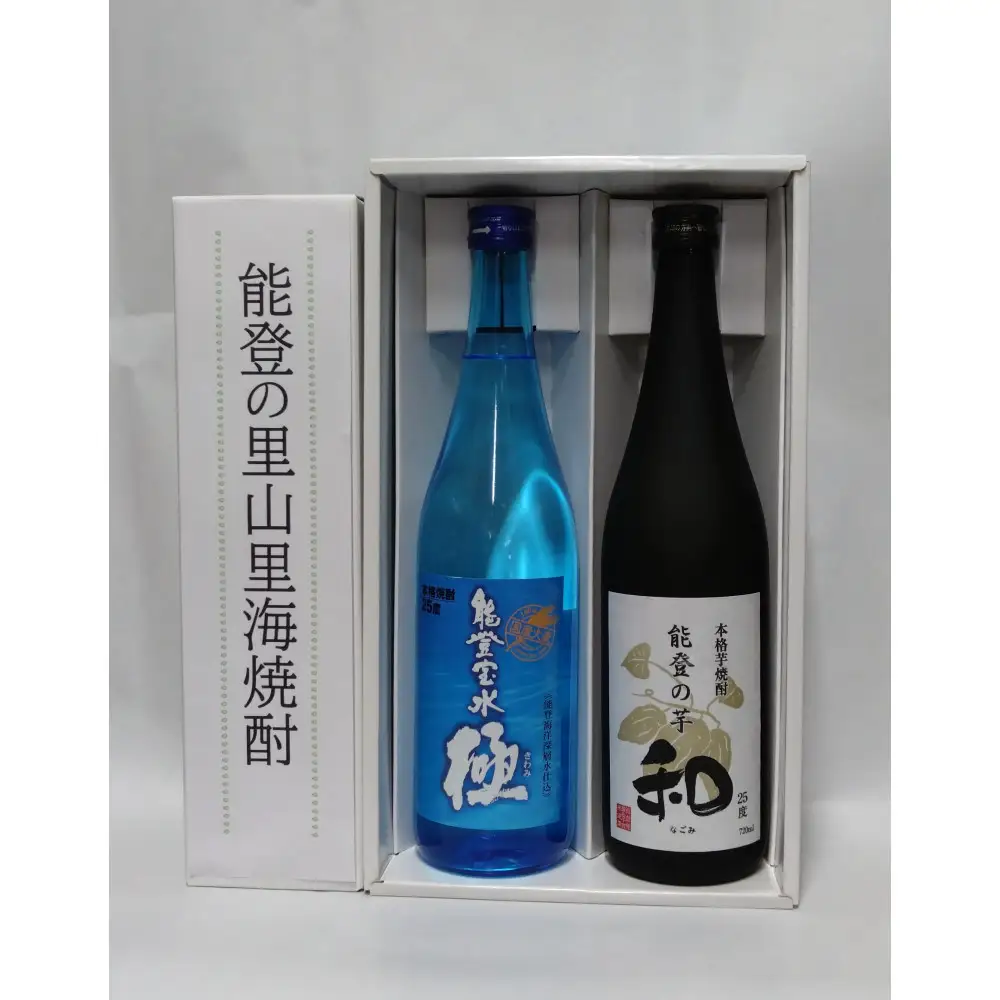 【復興支援】能登の里山里海焼酎 麦と芋 720ml×2本（ギフト用化粧箱入り）