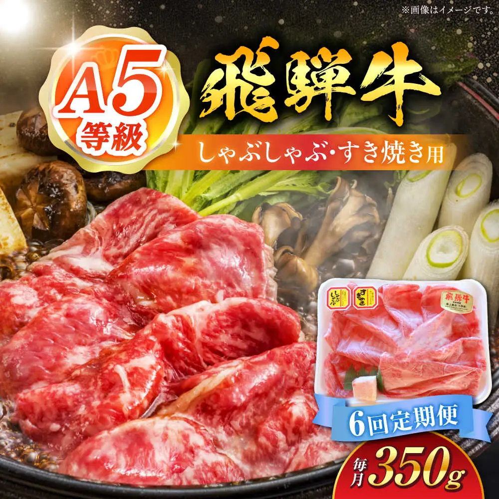 【6回定期便】 飛騨牛 しゃぶしゃぶ・すき焼き用 350g / 白川町農業開発[AWAH025] 飛騨牛