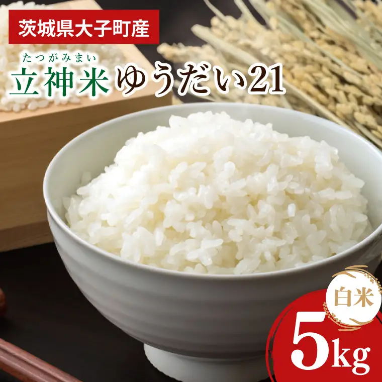 【金賞農家が栽培した家庭用米】立神米「ゆうだい21」5kg（白米）令和8年産 【谷田部農産】｜茨城県 大子町 米 コンテスト 受賞 生産者 大子産米 産地直送 令和8年産（BT074）