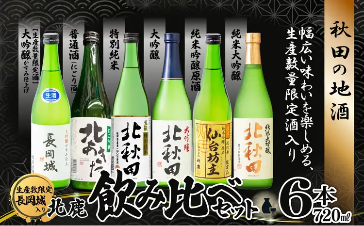 生産本数限定酒入り北鹿飲み比べ6本セット　155P4002【筒井商店】