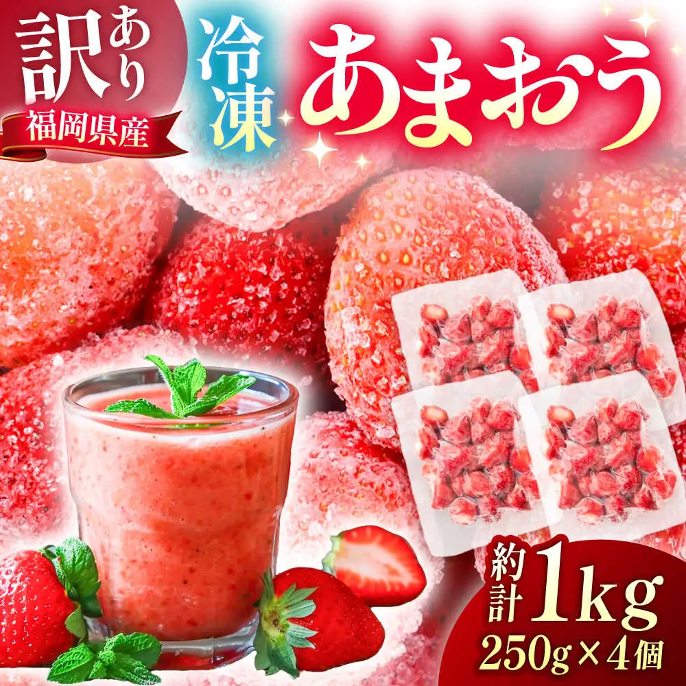 【訳あり】福岡県産 冷凍あまおう 1kg (250g×4個) [VEG012] いちご 苺 イチゴ 取り寄せ