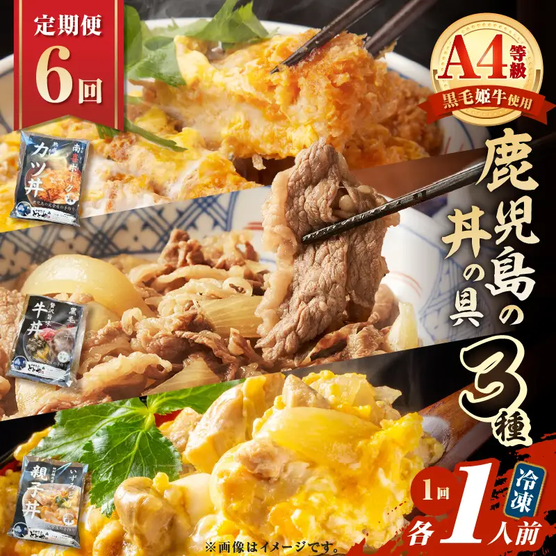 【 全6回 定期便 】鹿児島 の 丼 の 具 3種セット（1人前） K258-T05_01b 肉 豚肉 牛肉 惣菜 総菜 冷凍