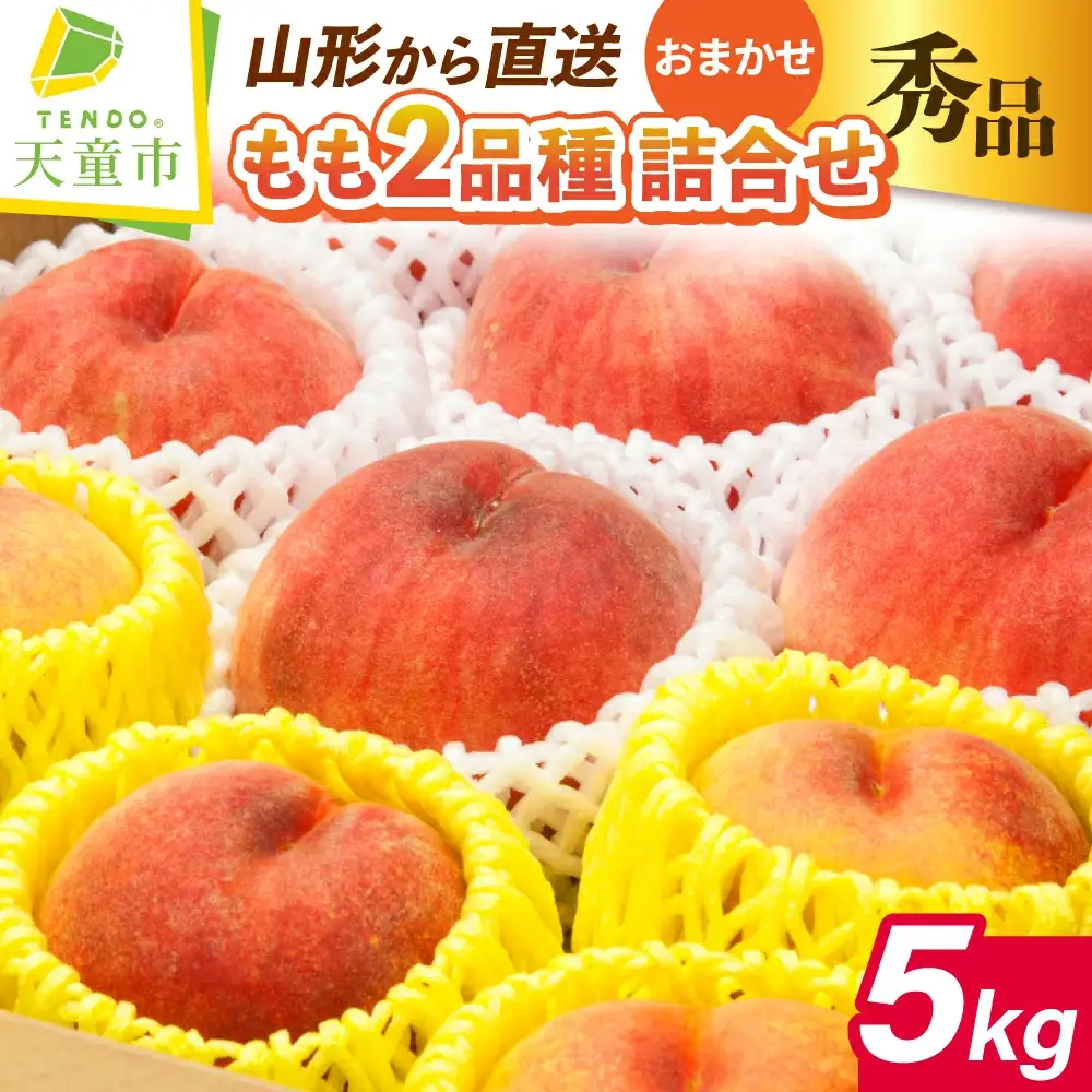 もも 2品種 詰合せ 約 5kg 白桃 黄桃
