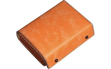 メンズ二つ折り財布 柿色　【11100-1992】