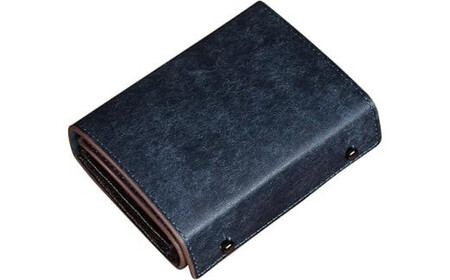 メンズ二つ折り財布 濃藍　【11100-1993】