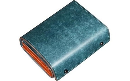 メンズ二つ折り財布 紺色　【11100-1994】