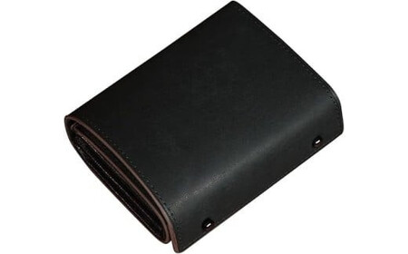 メンズ二つ折り財布 黒色　【11100-1998】