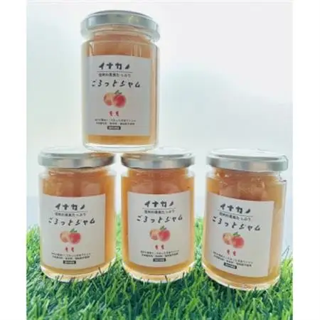 イナカノ　ごろっとジャム　もも　140g×4本セット【信州中野】【1625410】