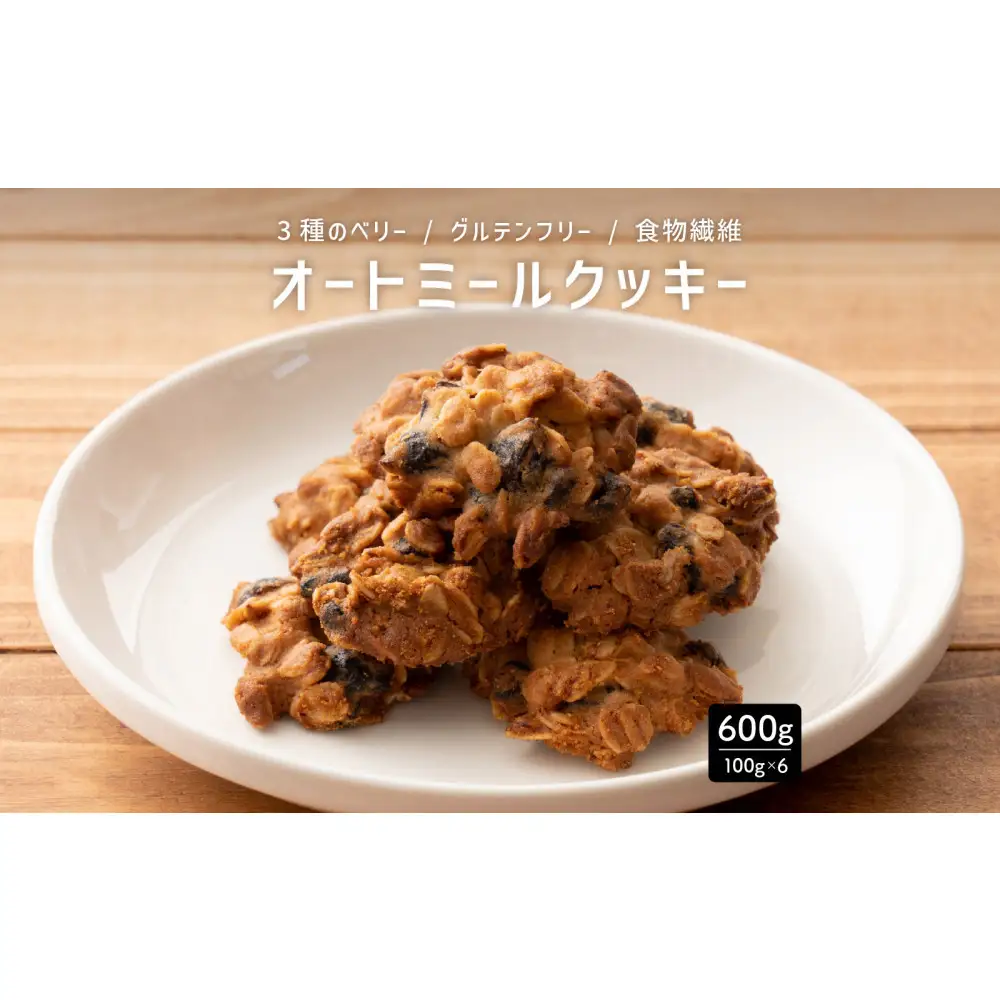 オートミールクッキー 3種のベリー 600g(100g×6袋)