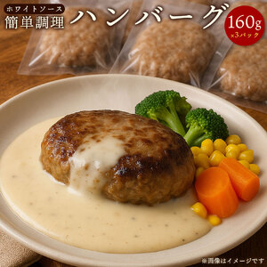 簡単調理　ハンバーグ　ホワイトクリームソース　160g×3パック　