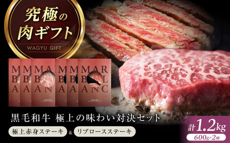 熟成肉 リブロース＆極上赤身ステーキ 計1200g[AOAS034] 熟成肉